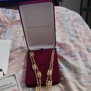 Camrose & Kross Paperclip Necklace. Gold Tone.